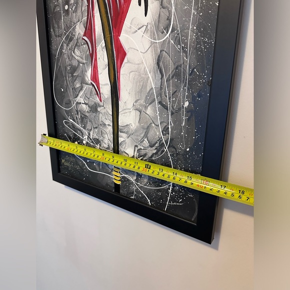 Hand painted art. Framed. Size 16.5” by 32” - Picture 2 of 6